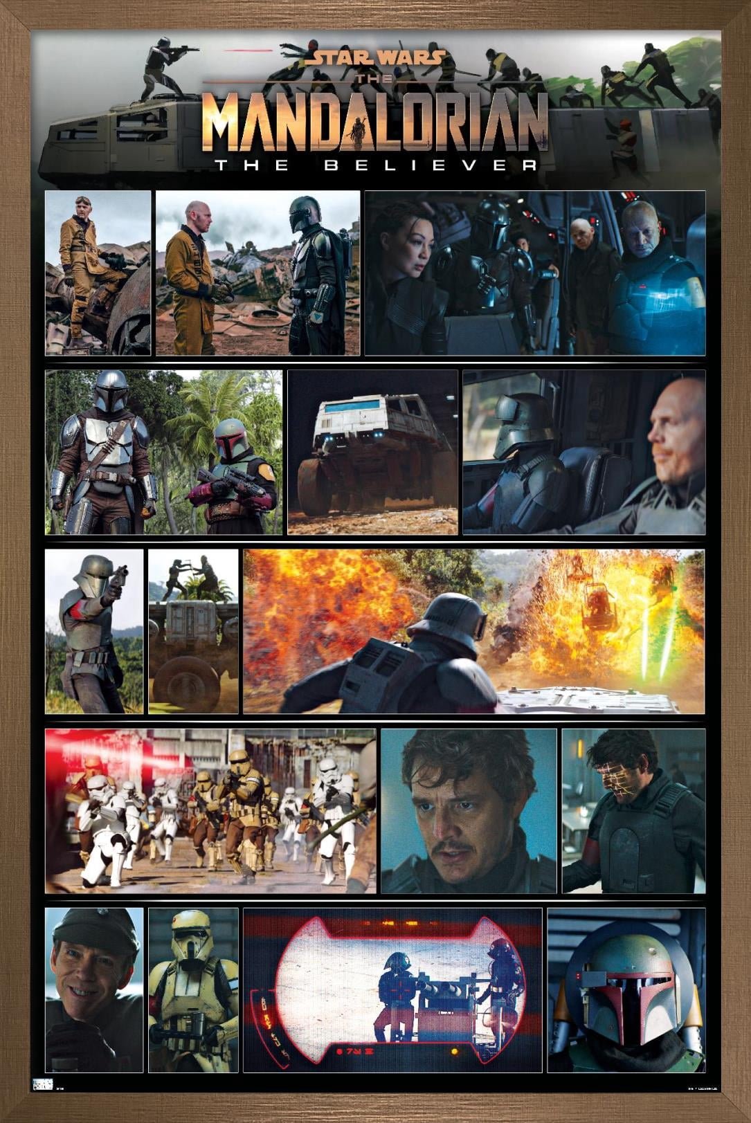 Star Wars: The Mandalorian Season 2 - Chapter 15 Grid Wall Poster, 22.375" x 34", Framed