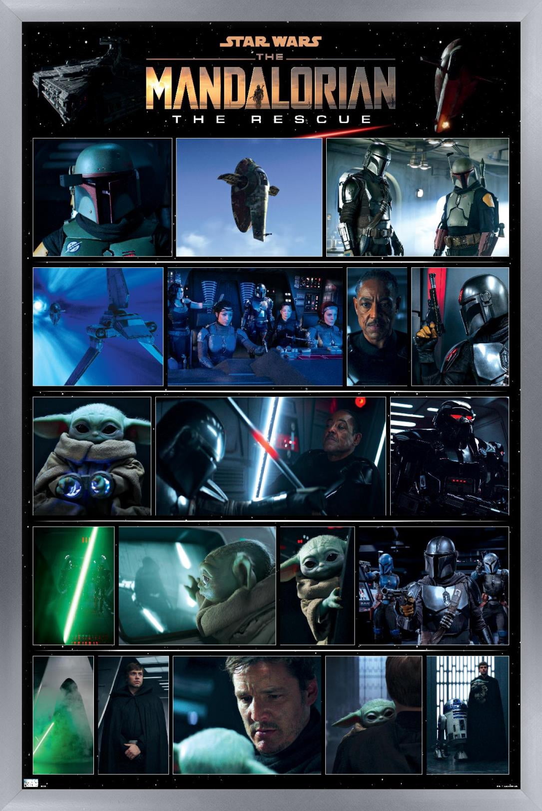 Star Wars: The Mandalorian Season 2 - Chapter 16 Grid Wall Poster, 22.375" x 34", Framed