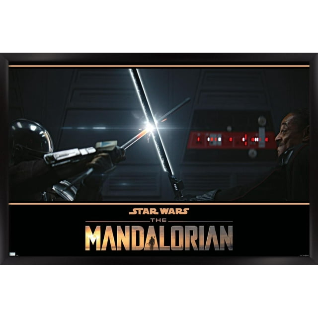 Star Wars: The Mandalorian Season 2 - Din Djarin vs. Moff Gideon Wall Poster, 22.375" x 34", Framed