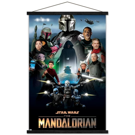 Star Wars: The Mandalorian Season 2 - Key Art by Andrew Switzer Wall Poster with Wooden Magnetic Frame, 22.375" x 34"