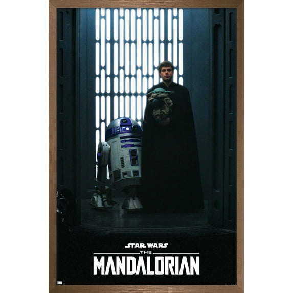 Star Wars: The Mandalorian Season 2 - Luke, Grogu and R2-D2 Wall Poster, 14.725" x 22.375", Framed