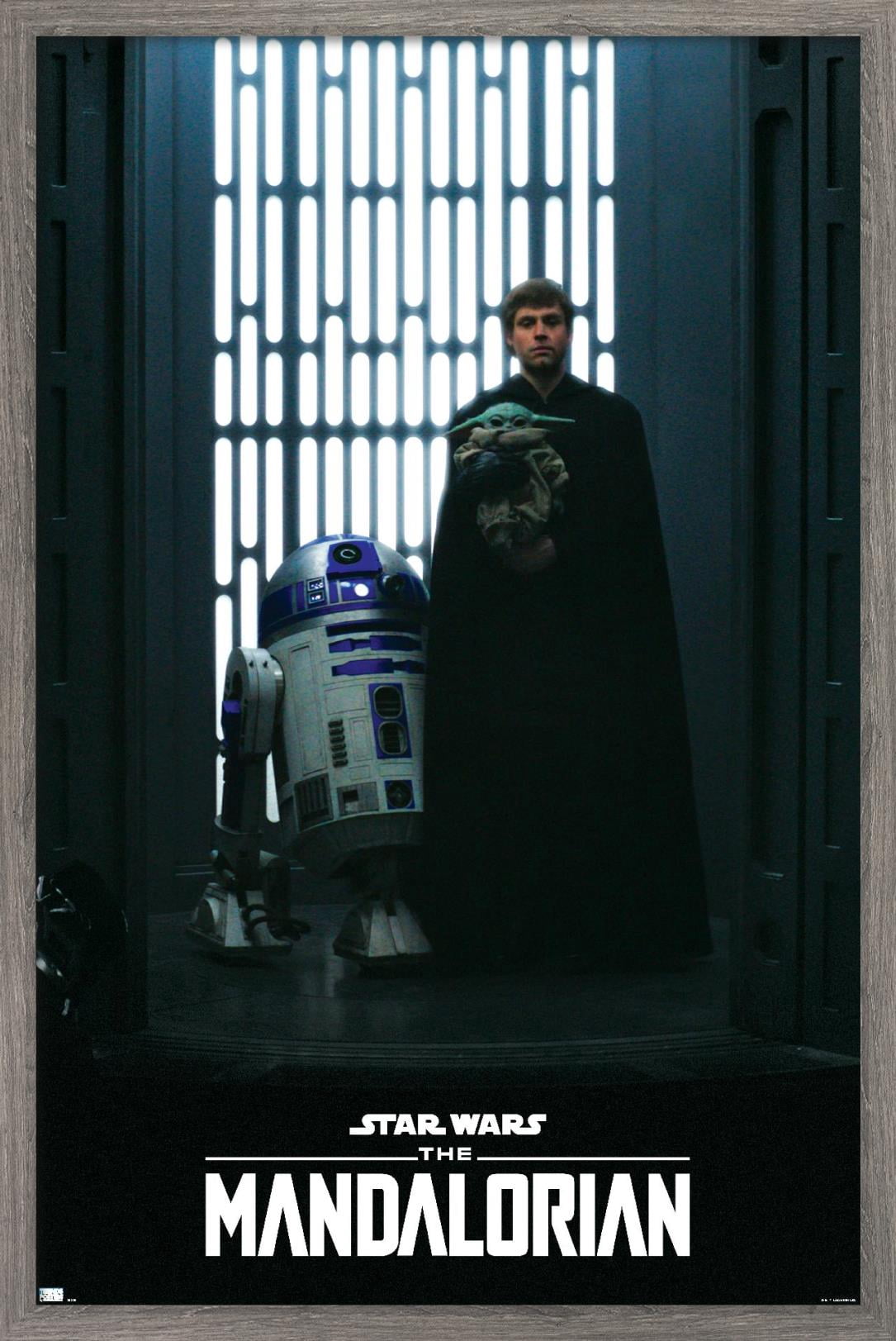 Star Wars: The Mandalorian Season 2 - Luke, Grogu and R2-D2 Wall Poster, 22.375" x 34", Framed