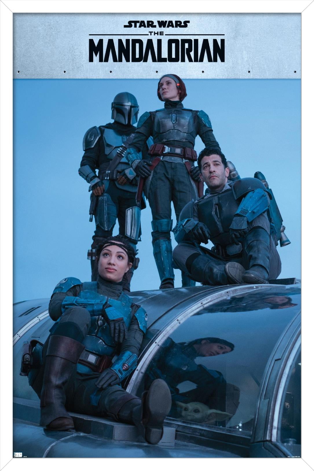 Star Wars: The Mandalorian Season 2 - Mandalorian Group Wall Poster, 14.725" x 22.375", Framed