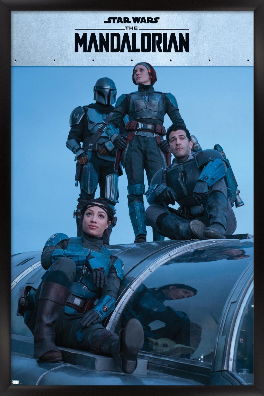 Star Wars: The Mandalorian Season 2 - Mandalorian Group Wall Poster, 22.375" x 34", Framed