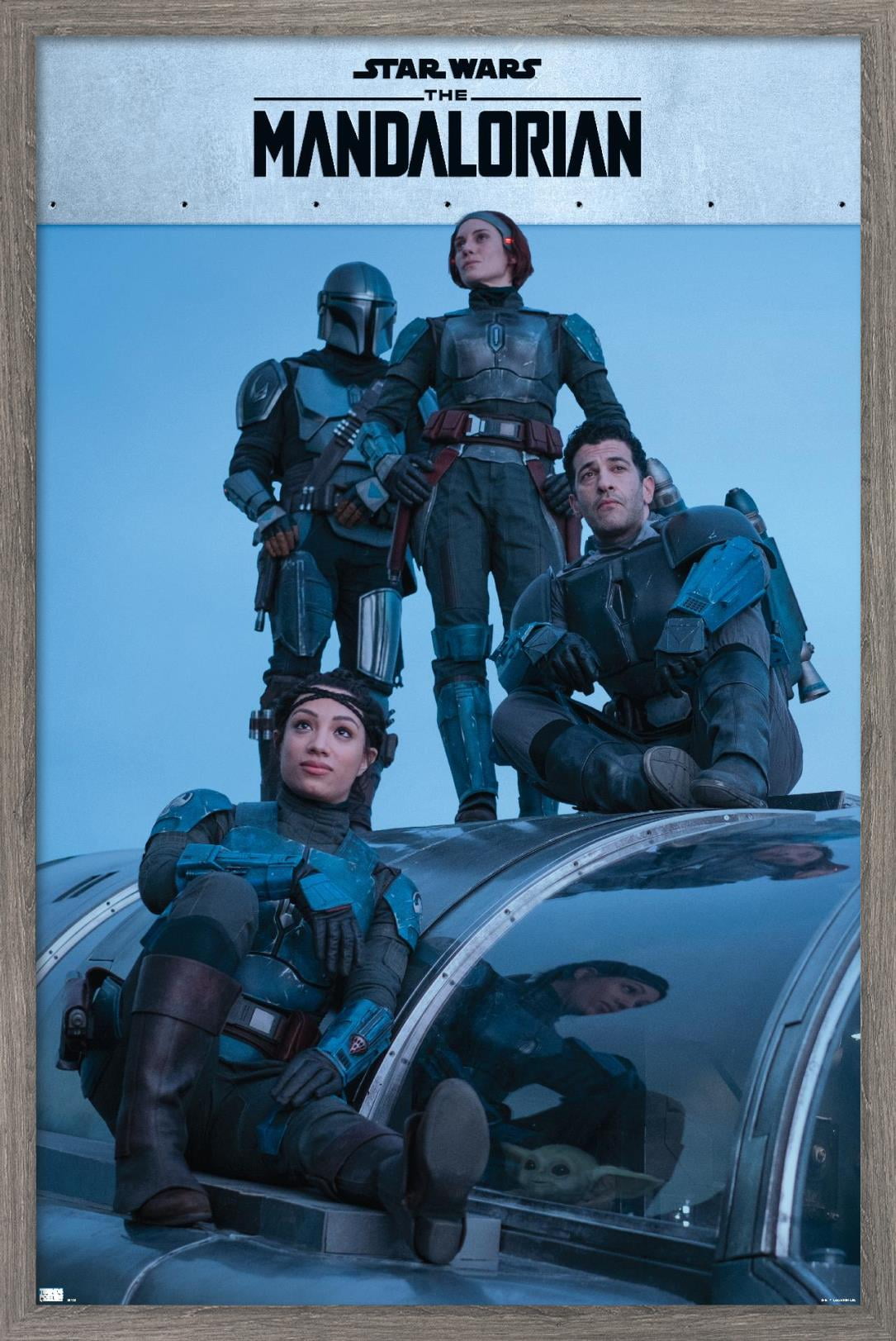 Star Wars: The Mandalorian Season 2 - Mandalorian Group Wall Poster, 22.375" x 34", Framed