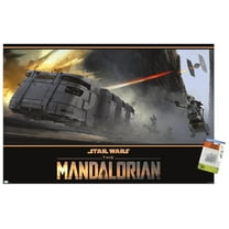 Star Wars: The Mandalorian Season 2 - TIE Fighter Battle Wall Poster with Pushpins, 22.375" x 34"