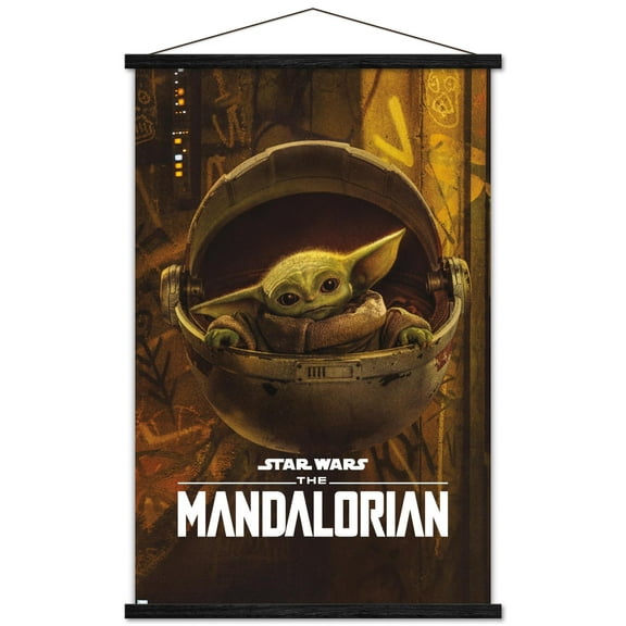 Star Wars: The Mandalorian Season 2 - The Child Wall Poster with Wooden Magnetic Frame, 22.375" x 34"