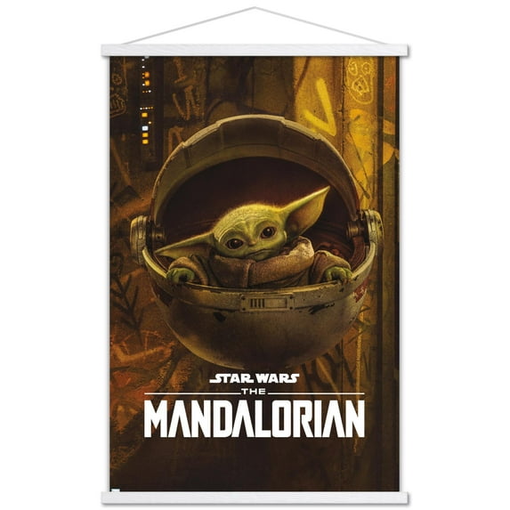 Star Wars: The Mandalorian Season 2 - The Child Wall Poster with Wooden Magnetic Frame, 22.375" x 34"