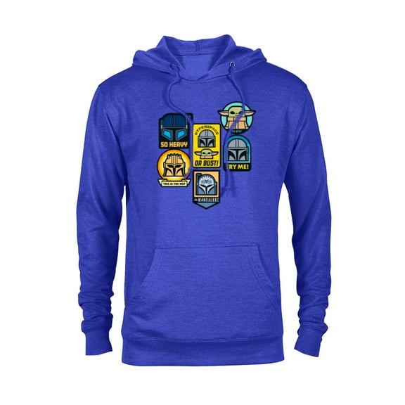 Star Wars The Mandalorian Season 3 Character Stickers Grogu - Pullover Hoodie for Adults - Customized-Royal