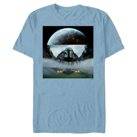 Star Wars The Mandalorian Season 3 Coruscant & Starfighters - Short Sleeve Blended T-Shirt for Adults - Customized-Ocean Blue