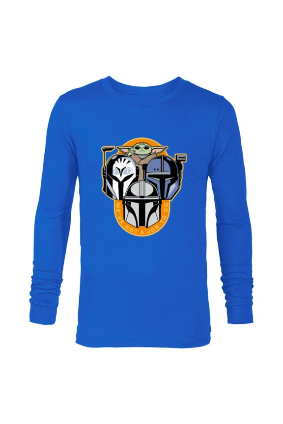 The Mandalorian Season 3 Grogu Bo-Katan Job to Do - Long Sleeve T-Shirt for Men - Customized-Navy