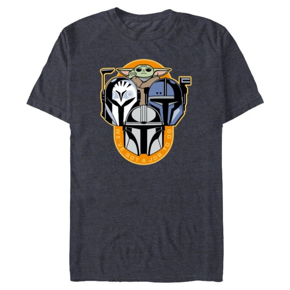 Star Wars The Mandalorian Season 3 Grogu Bo-Katan Job to Do - Short Sleeve Blended T-Shirt for Adults - Customized-Navy Heather