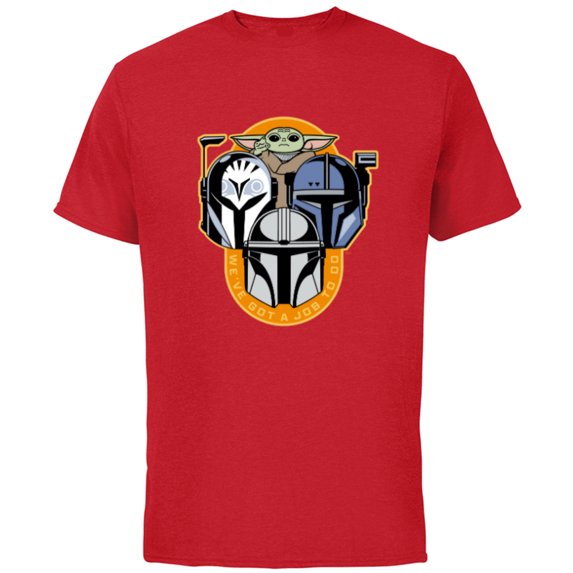 Star Wars The Mandalorian Season 3 Grogu Bo-Katan Job to Do - Short Sleeve Cotton T-Shirt for Adults - Customized-Red