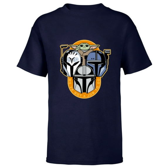 Star Wars The Mandalorian Season 3 Grogu Bo-Katan Job to Do - Short Sleeve T-Shirt for Kids - Customized-Navy
