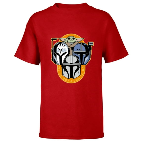 Star Wars The Mandalorian Season 3 Grogu Bo-Katan Job to Do - Short Sleeve T-Shirt for Kids - Customized-Red