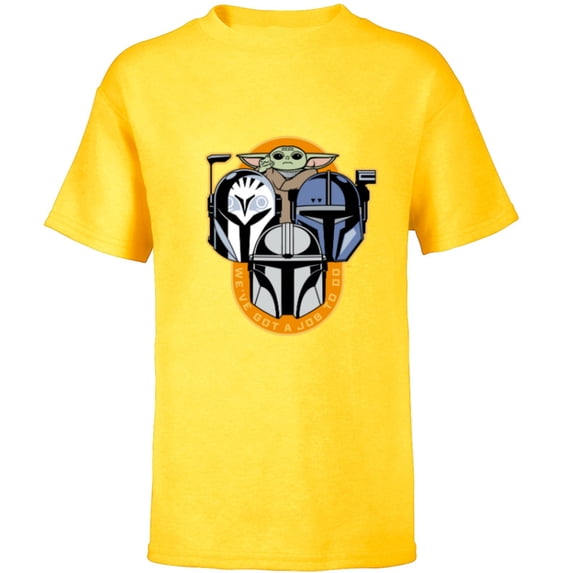 Star Wars The Mandalorian Season 3 Grogu Bo-Katan Job to Do - Short Sleeve T-Shirt for Kids - Customized-Yellow
