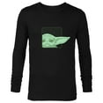 thumbnail image 1 of Star Wars The Mandalorian Season 3 Grogu Face with Name - Long Sleeve T-Shirt for Men - Customized-Black, 1 of 5