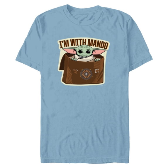 Star Wars The Mandalorian Season 3 Grogu I’m With Mando - Short Sleeve Blended T-Shirt for Adults - Customized-Ocean Blue