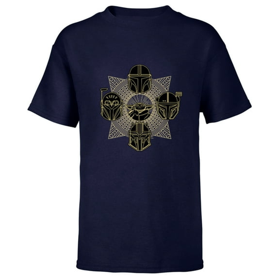 Star Wars The Mandalorian Season 3 Grogu Mandalore Warriors - Short Sleeve T-Shirt for Kids - Customized-Navy