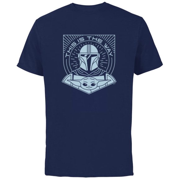 Star Wars The Mandalorian Season 3 Grogu The Way Hyperspace - Short Sleeve Cotton T-Shirt for Adults - Customized-Navy