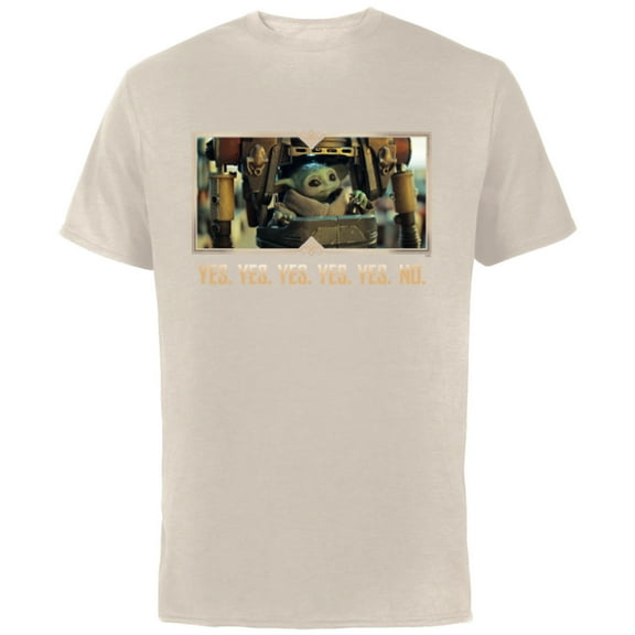 Star Wars The Mandalorian Season 3 Grogu in IG-12 Yes Yes No - Short Sleeve Cotton T-Shirt for Adults - Customized-Natural