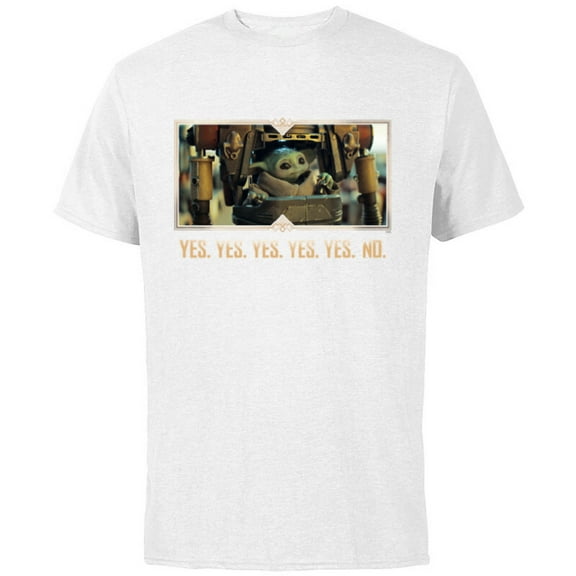 Star Wars The Mandalorian Season 3 Grogu in IG-12 Yes Yes No - Short Sleeve Cotton T-Shirt for Adults - Customized-White