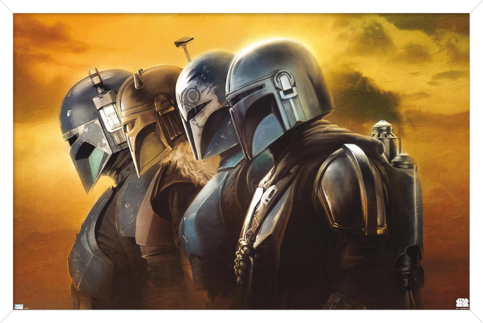 Star Wars: The Mandalorian Season 3 - Helmets Wall Poster, 14.725" x 22.375" Framed