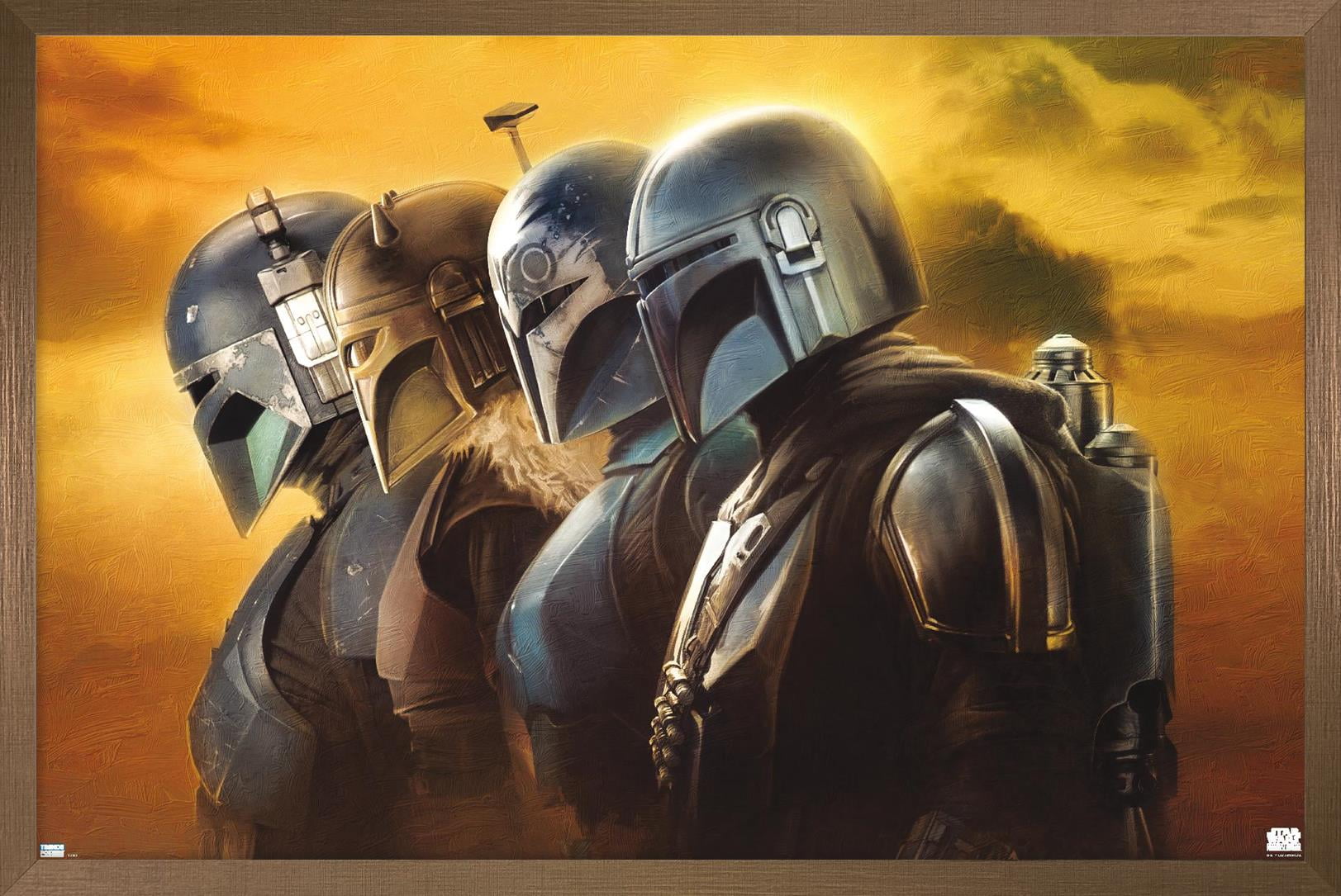 Star Wars: The Mandalorian Season 3 - Helmets Wall Poster, 14.725" x 22.375" Framed