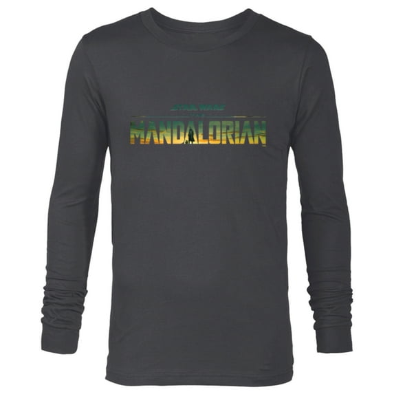 Star Wars The Mandalorian Season 3 Logo Grogu Disney+ - Long Sleeve T-Shirt for Men - Customized-Charcoal Heather