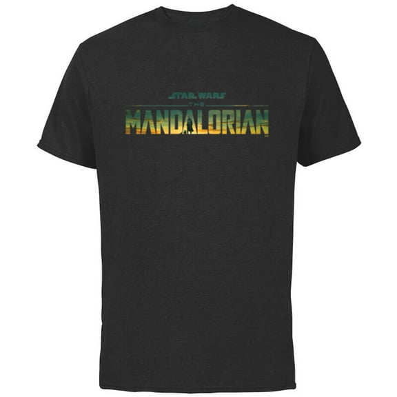 Star Wars The Mandalorian Season 3 Logo Grogu Disney+ - Short Sleeve Cotton T-Shirt for Adults - Customized-Black