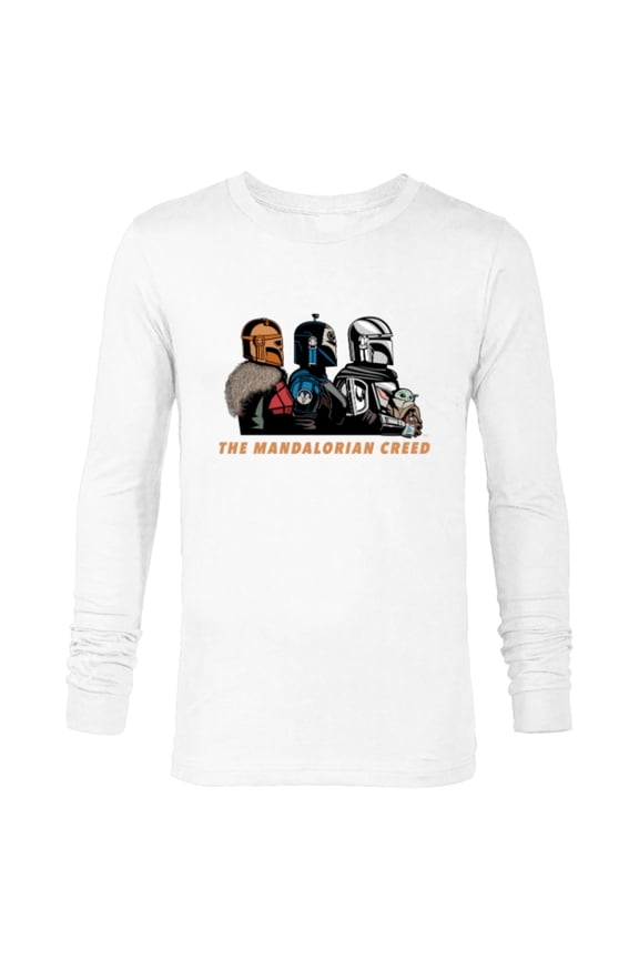 The Mandalorian Season 3 Mandalorian Creed Grogu - Long Sleeve T-Shirt for Men - Customized-White