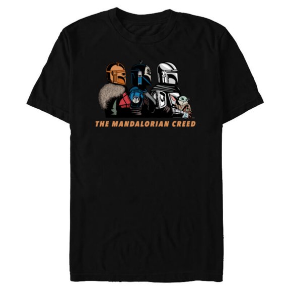 Star Wars The Mandalorian Season 3 Mandalorian Creed Grogu - Short Sleeve Blended T-Shirt for Adults - Customized-Black