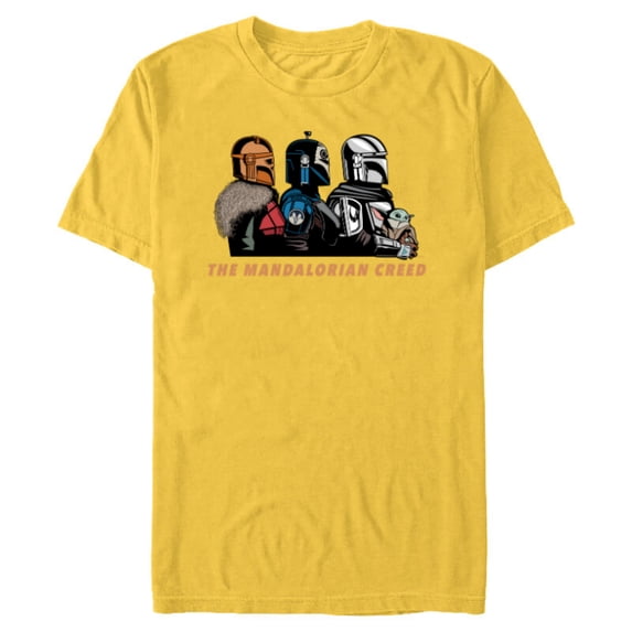 Star Wars The Mandalorian Season 3 Mandalorian Creed Grogu - Short Sleeve Blended T-Shirt for Adults - Customized-Yellow