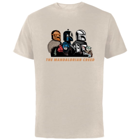 Star Wars The Mandalorian Season 3 Mandalorian Creed Grogu - Short Sleeve Cotton T-Shirt for Adults - Customized-Natural