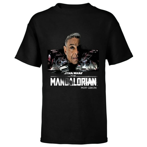 Star Wars The Mandalorian Season 3 Moff Gideon Distressed - Short Sleeve T-Shirt for Kids - Customized-Black