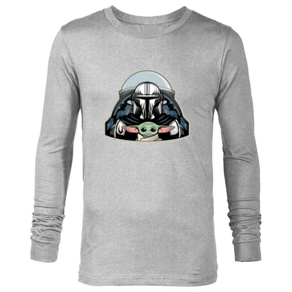 Star Wars The Mandalorian Season 3 N-1 Starfighter Grogu - Long Sleeve T-Shirt for Men - Customized-Athletic Heather
