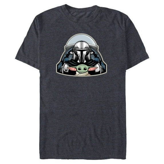 Star Wars The Mandalorian Season 3 N-1 Starfighter Grogu - Short Sleeve Blended T-Shirt for Adults - Customized-Navy Heather