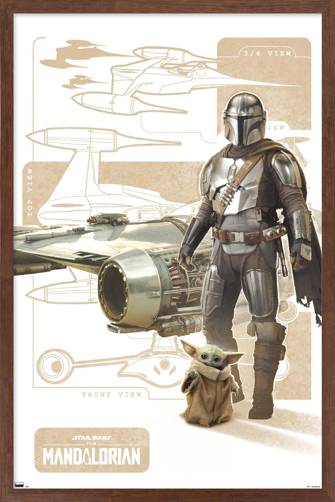 Star Wars: The Mandalorian Season 3 - N1 Starfighter Wall Poster, 22.375" x 34" Framed