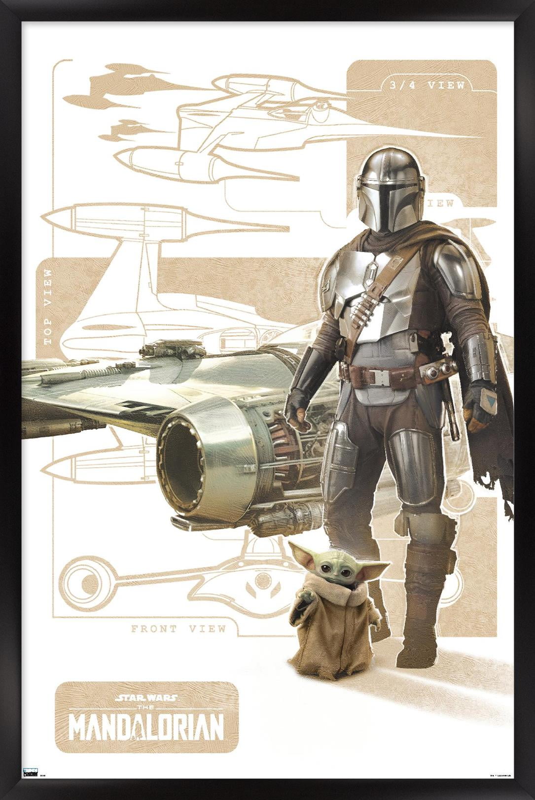 Star Wars: The Mandalorian Season 3 - N1 Starfighter Wall Poster, 22.375" x 34" Framed