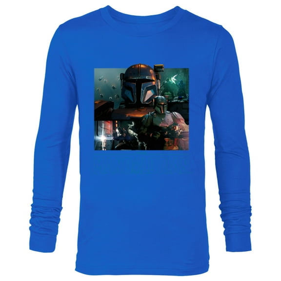 Star Wars The Mandalorian Season 3 Paz Vizsla Battles - Long Sleeve T-Shirt for Men - Customized-Navy