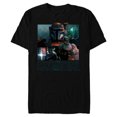 thumbnail image 1 of Star Wars The Mandalorian Season 3 Paz Vizsla Battles - Short Sleeve Blended T-Shirt for Adults - Customized-Black, 1 of 5
