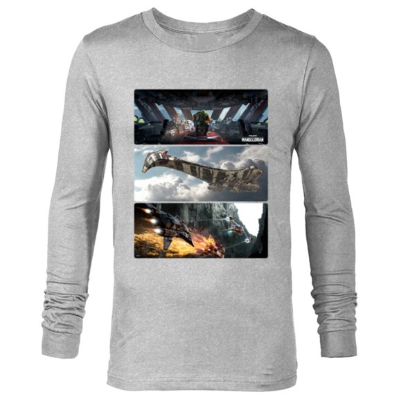 Star Wars The Mandalorian Season 3 Pirate Battle Concept Art - Long Sleeve T-Shirt for Men - Customized-Athletic Heather