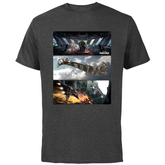 Star Wars The Mandalorian Season 3 Pirate Battle Concept Art - Short Sleeve Cotton T-Shirt for Adults - Customized-Charcoal