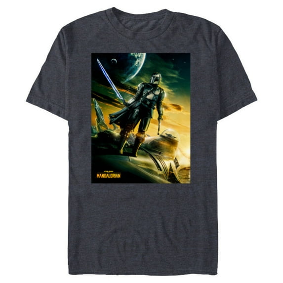 Star Wars The Mandalorian Season 3 Poster Design - Short Sleeve Blended T-Shirt for Adults - Customized-Navy Heather