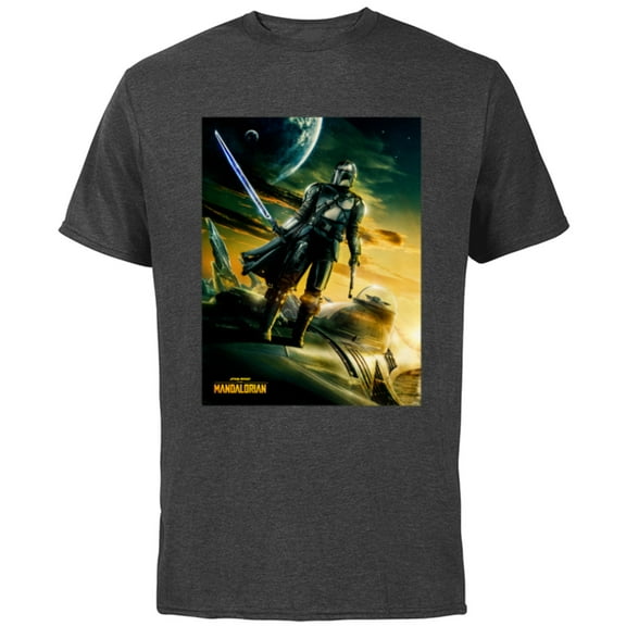 Star Wars The Mandalorian Season 3 Poster Design - Short Sleeve Cotton T-Shirt for Adults - Customized-Charcoal