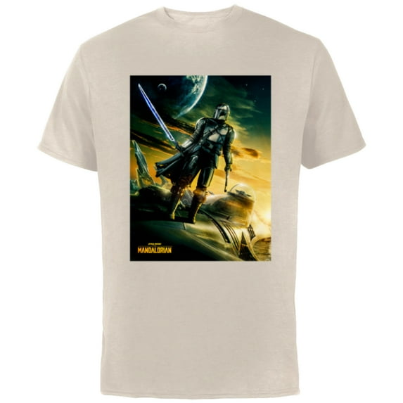 Star Wars The Mandalorian Season 3 Poster Design - Short Sleeve Cotton T-Shirt for Adults - Customized-Natural