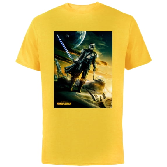 Star Wars The Mandalorian Season 3 Poster Design - Short Sleeve Cotton T-Shirt for Adults - Customized-Yellow