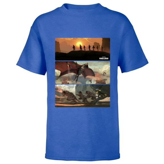 Star Wars The Mandalorian Season 3 Raptor Rescue Concept Art - Short Sleeve T-Shirt for Kids - Customized-Royal