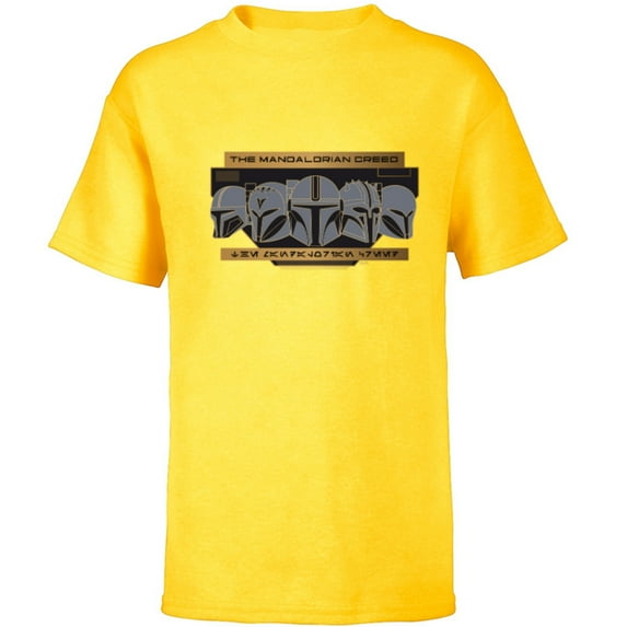 Star Wars The Mandalorian Season 3 The Mandalorian Creed - Short Sleeve T-Shirt for Kids - Customized-Yellow