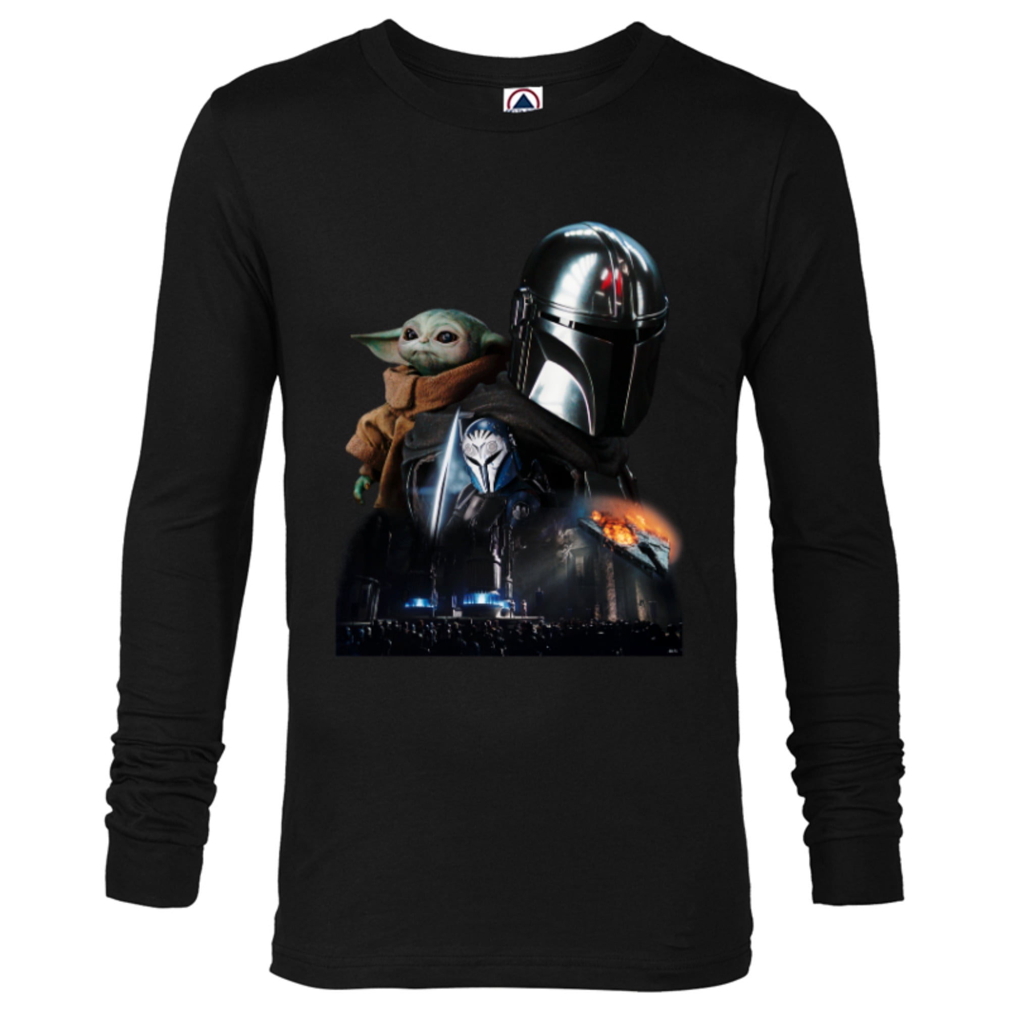 Juniors' Plus Size Star Wars The Mandalorian The Child Circle Portrait Tee, Girl's, Size: 1XL, Black